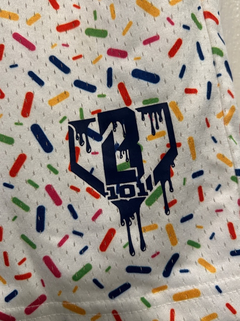 Baseball Lifestyle 101 White with Multi-color Sprinkles Ice Cream Shorts - Picture 5 of 6